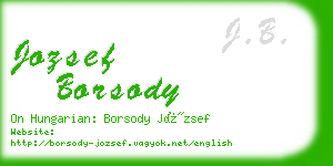 jozsef borsody business card